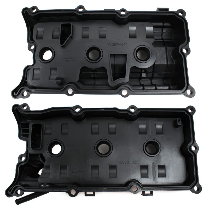 CNS Left & Right Engine Valve Cover with Gasket Compatible with 2003-2008 Infiniti/Nissan 3.5L (3498cc) DOHC V6 - Image 2